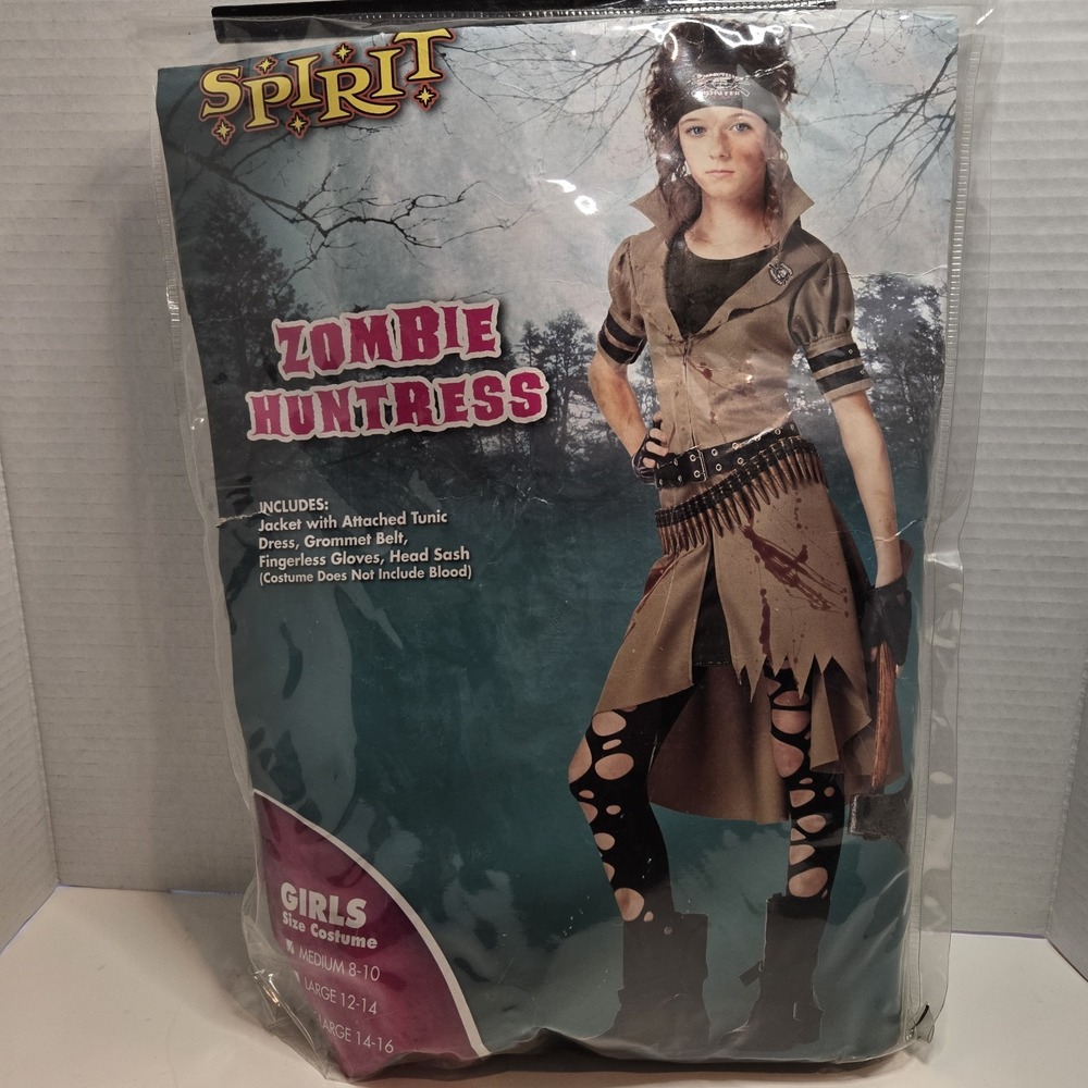 Spirit Girls Halloween Costume Zombie‎ Huntress Warrior Size M 8-10 EUC